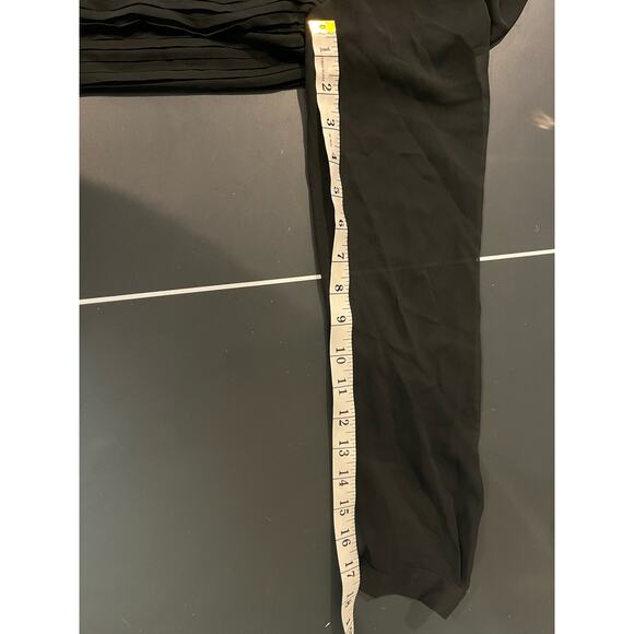 Calvin Klein Women's Black Pleated Long Sleeve Blouse Size S Sheer with buttons - Picture 5 of 7